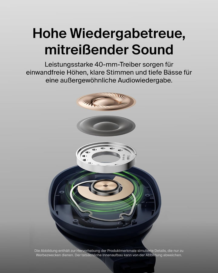 Belkin SoundForm Surround Kopfhörer Kabellos Bluetooth, Over-Ear Environmental Noise Cancelling Kopf