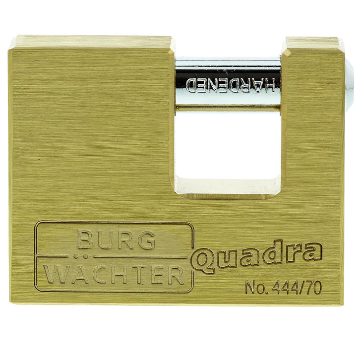 Burg Wächter Bügelschloss 444 70 Quadra Zylinder-Vorhangschloss , messing, 12,0 x 22,0 x 16,5 mm