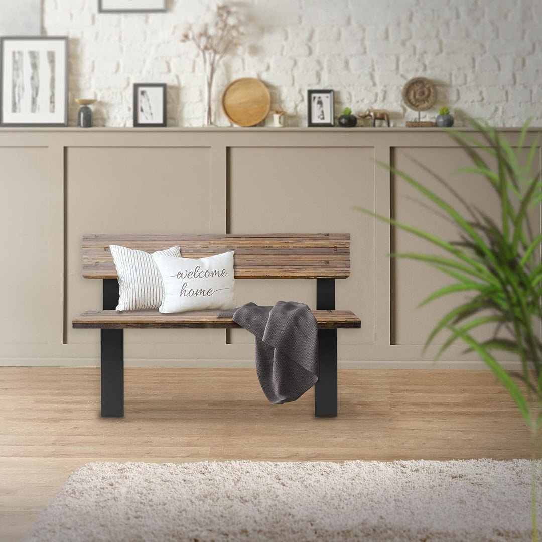 ML-Design 2 Stück Bankbeine aus Stahl massiv 40x78,5cm Schwarz Bankgestell aus Metall mit Rückenlehn