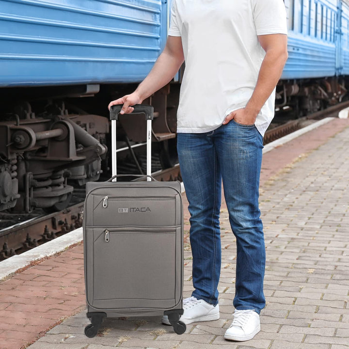 ITACA - 3er Kofferset Erweiterbar 54/67/78 cm Eva-Polyester. 4 Rollen. Steif, widerstandsfähig und l
