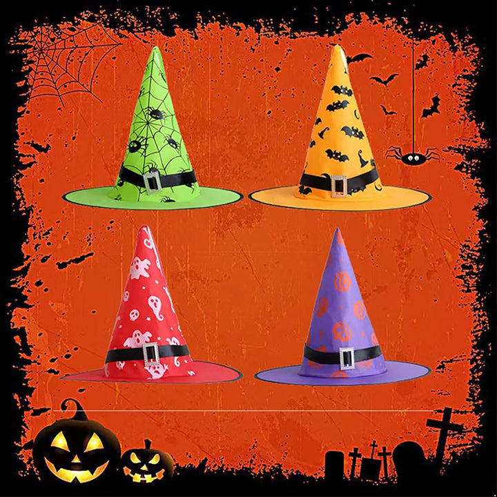 XineYuor Hexenhut Mädchen, 3PCS Halloween Hexenhut,Zauberer Hut für Erwachsene Kinder,Hallooween Dek