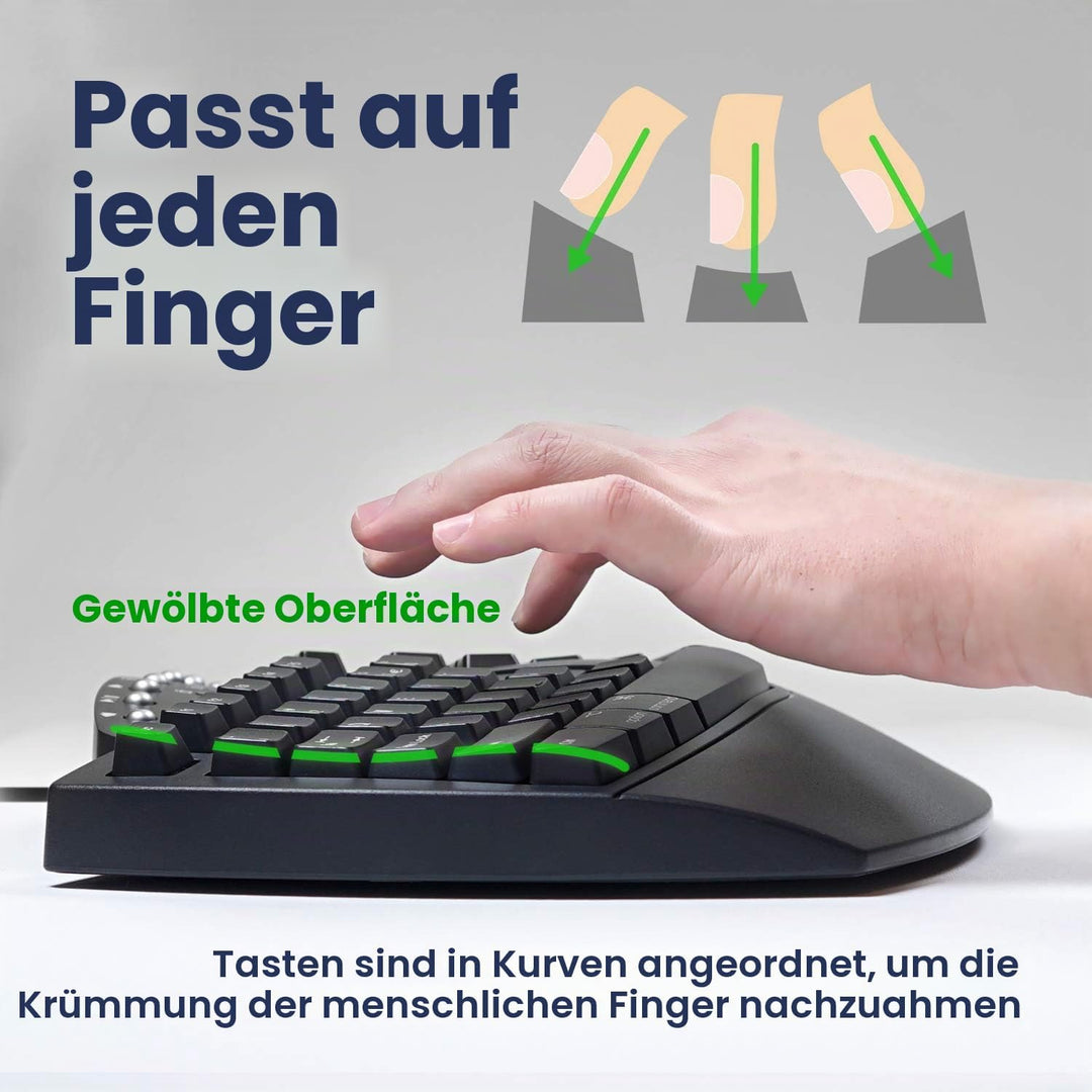 Perixx Periboard-512 Ergonomische Geteilte Tastatur, Natürliches ergonomsiches Design, 485 x 236 x 4
