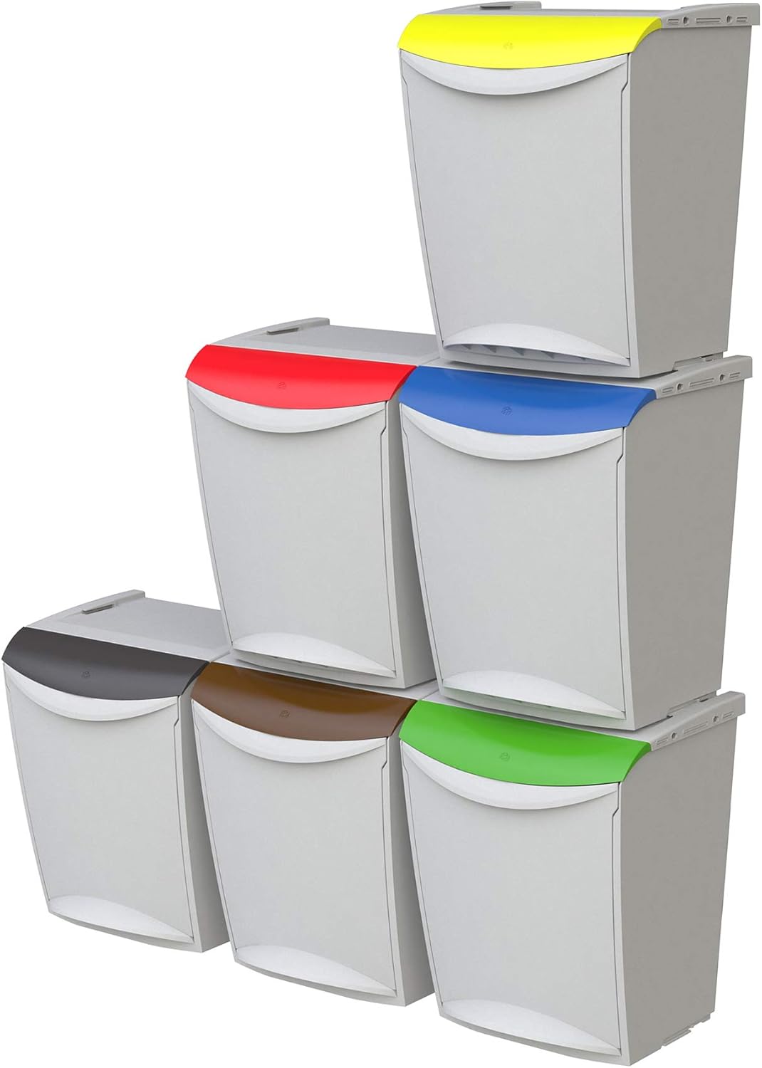 Denox Ecosystem Abfalleimer, 25 l Zentimeter Verde y gris Grün, Grün