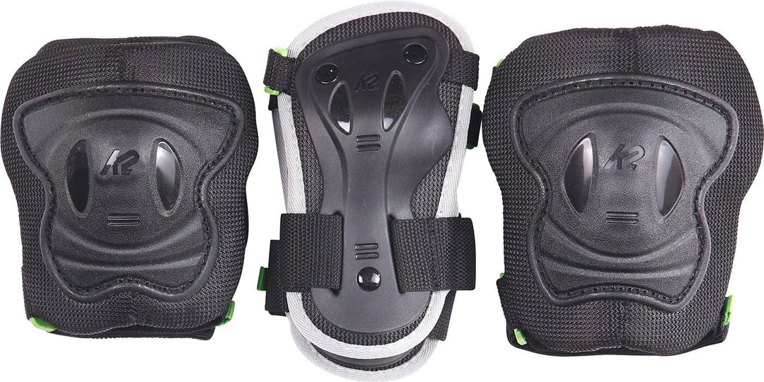 K2 Unisex Jugend Exo Jr Inline Skates Pad Set S Schwarz - Grau - Grün, S Schwarz - Grau - Grün