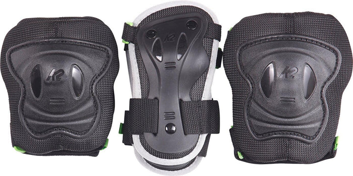 K2 Unisex Jugend Exo Jr Inline Skates Pad Set S Schwarz - Grau - Grün, S Schwarz - Grau - Grün