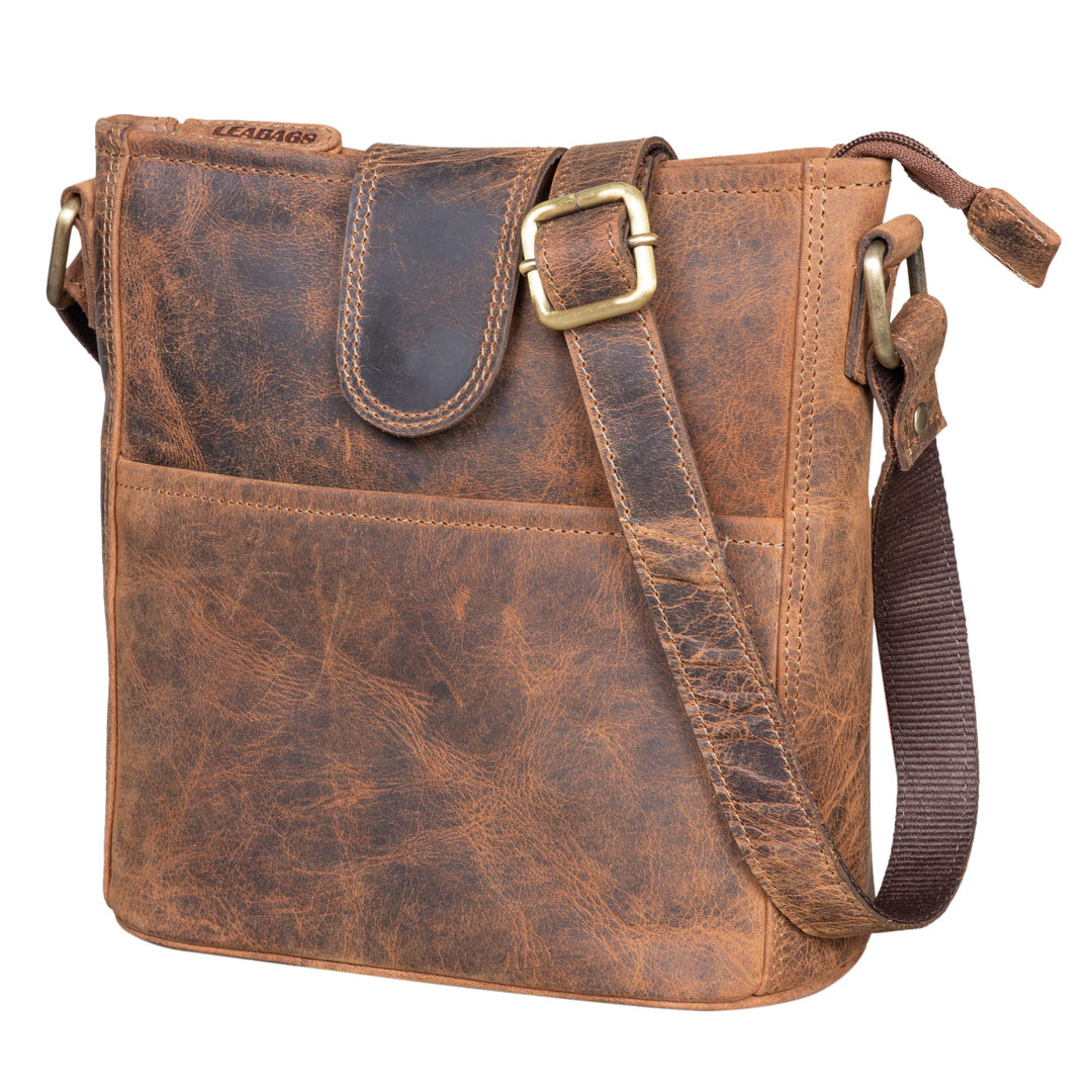 LEABAGS Leder Handtasche Damen I Premium Echtleder Umhängetasche I Damen Schultertasche I Damentasch