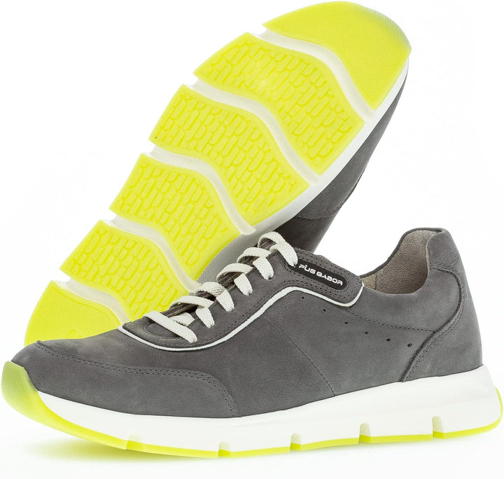 Pius Gabor Herren Sneaker,zertifiziertes Leder,Wechselfussbett,Superflex Sohle 44 EU Grau Platin 13,