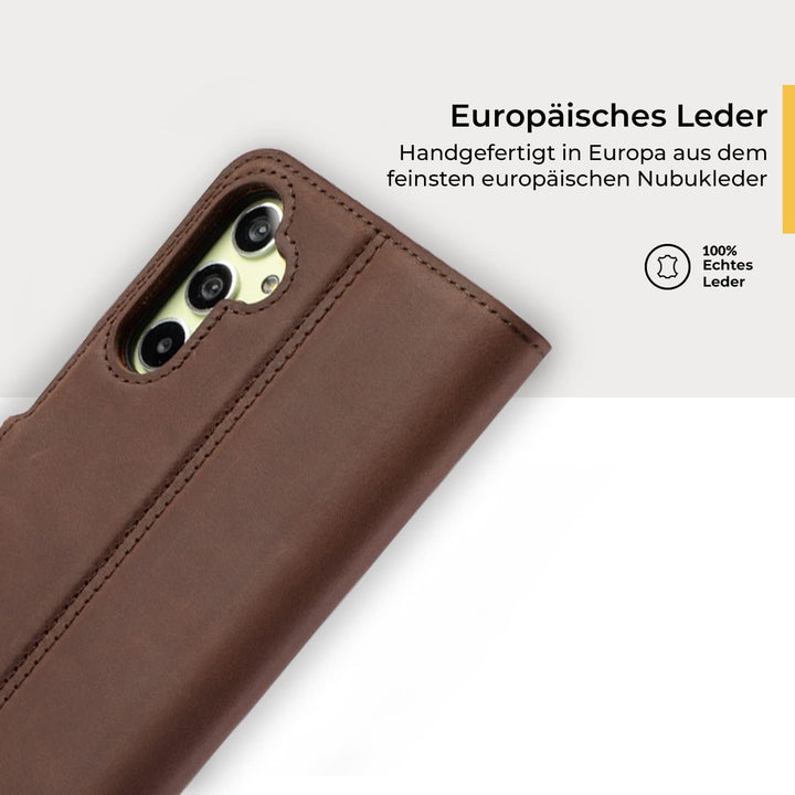 Snakehive Samsung Galaxy A34 Hülle Leder - Stylische Handyhülle mit Kartenhalter & Standfuss - Handy