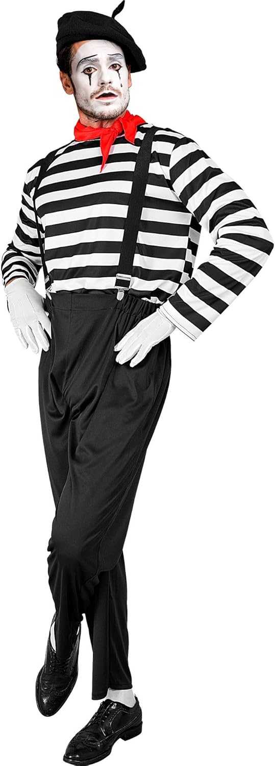 W WIDMANN MILANO Party Fashion - Kostüm Pantomime für Herren, Komplett-Outfit für Verkleidung an Kar