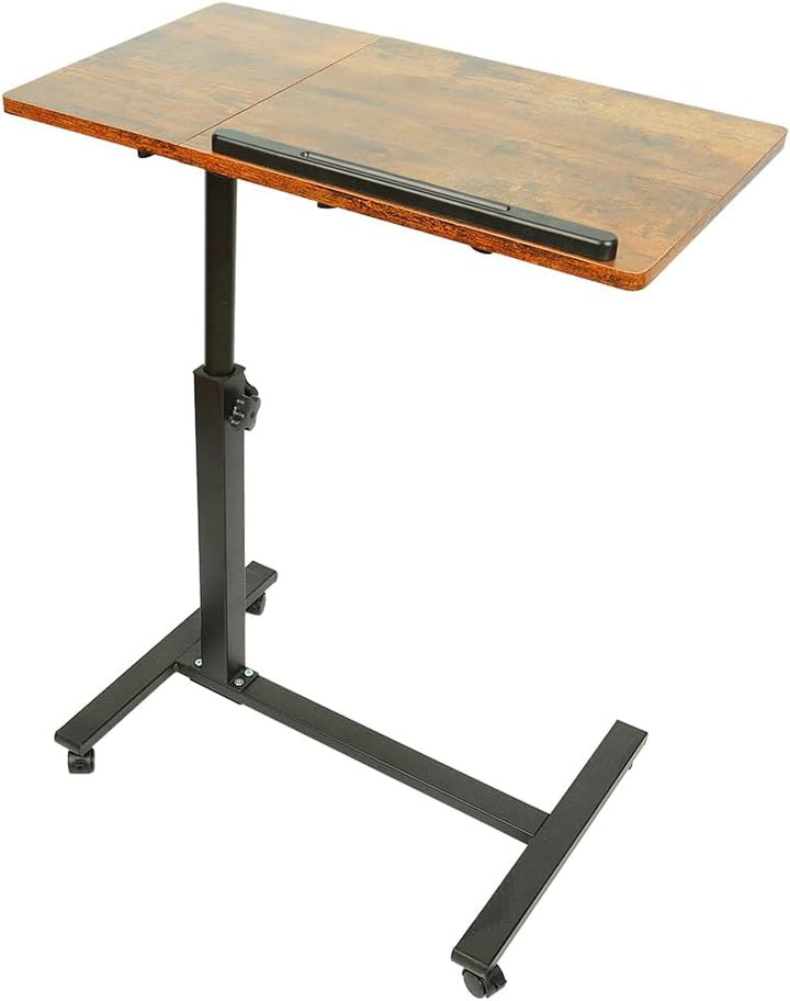 Betttisch mit Rollen, Betttisch für Laptop, Serviertablett für Sofa, Bremsen an beiden Hinterrädern,