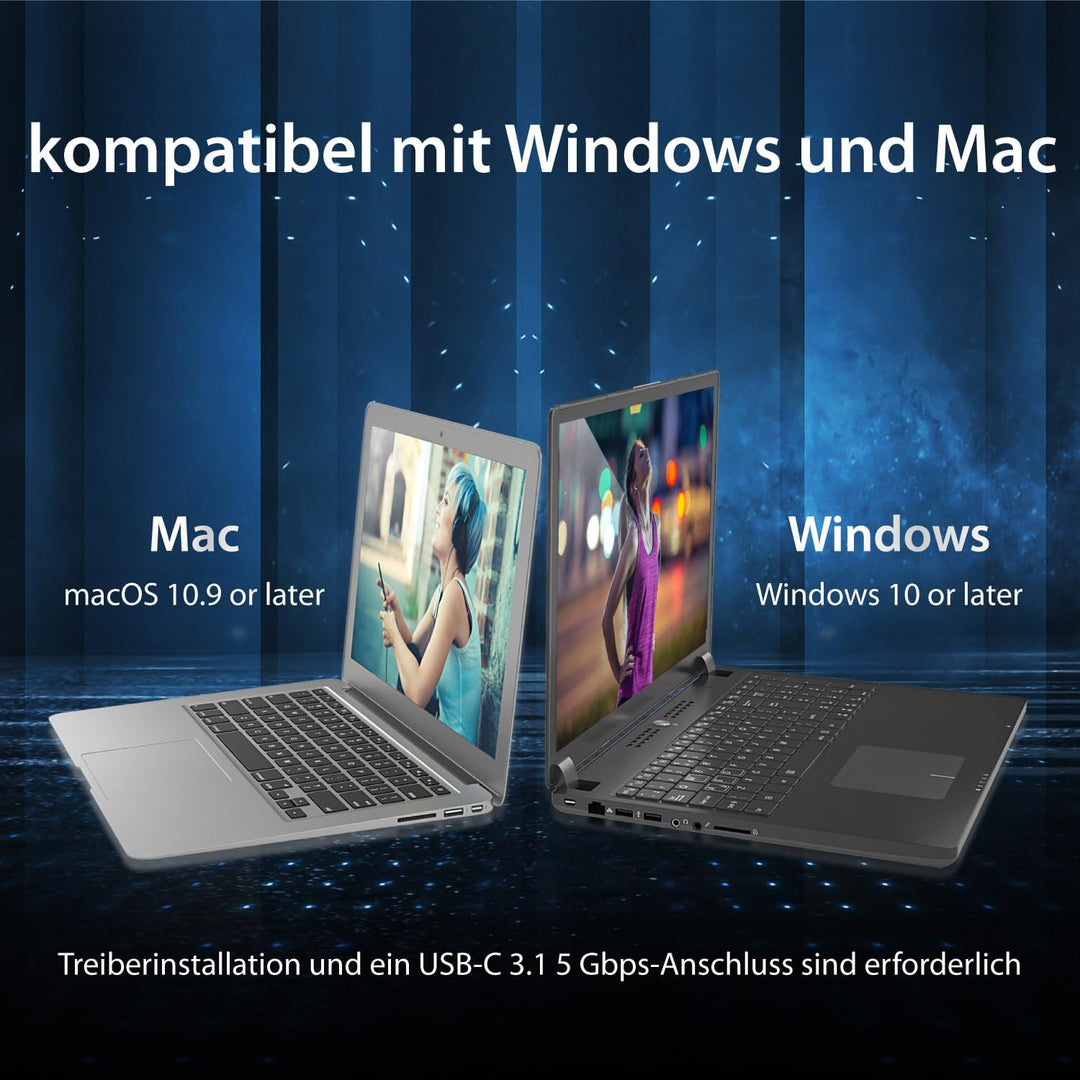 j5create USB-C auf 4 HDMI Anschlüsse Adapter Hub- Multimonitor Verteiler - Unterstützt Vier 1080p 60