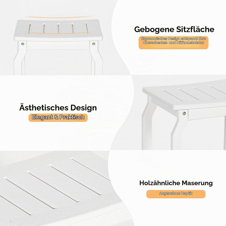 NALONE Beistelltisch Duschhocker, HDPE Badhocker modern Design 2-Tier badezimmerhocker mit rutschfes