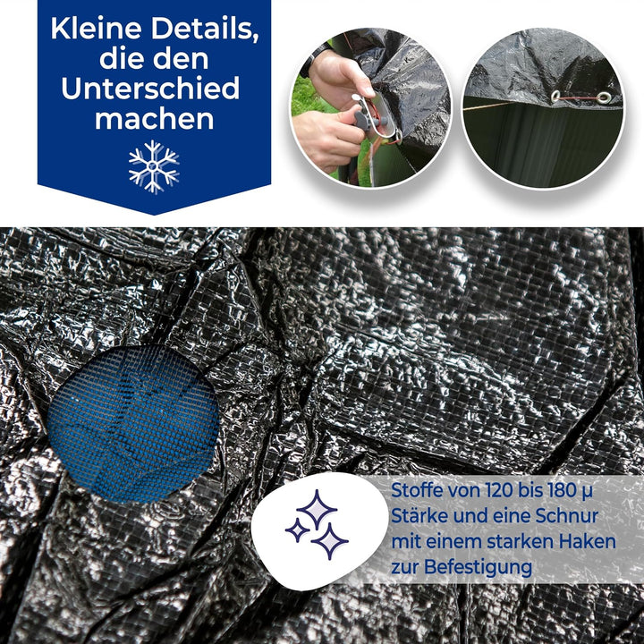Gre CIPROV731 - Winterabdeckung für ovalen oder achtförmigen Pool 730 x 375 cm, Farbe Schwarz, 730 x