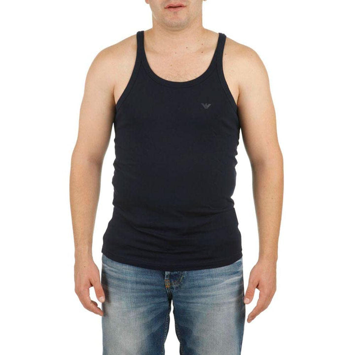 Emporio Armani Herren Schlafanzugoberteil (2er Pack), Schwarz, M M Marine/Marine, M Marine/Marine