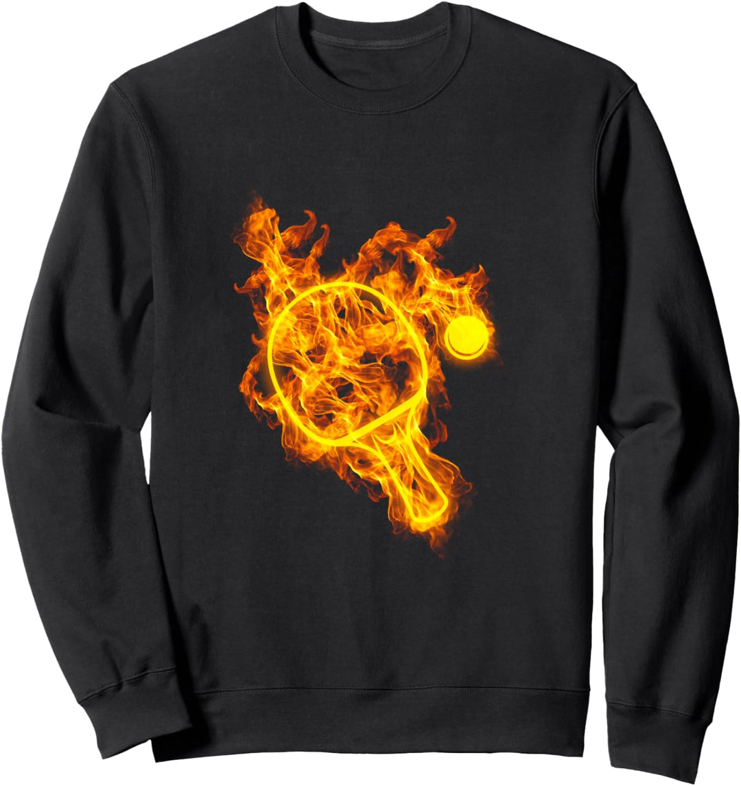 Feuer Tischtennis Schläger Ball Flammende Tischtennisspieler Sweatshirt