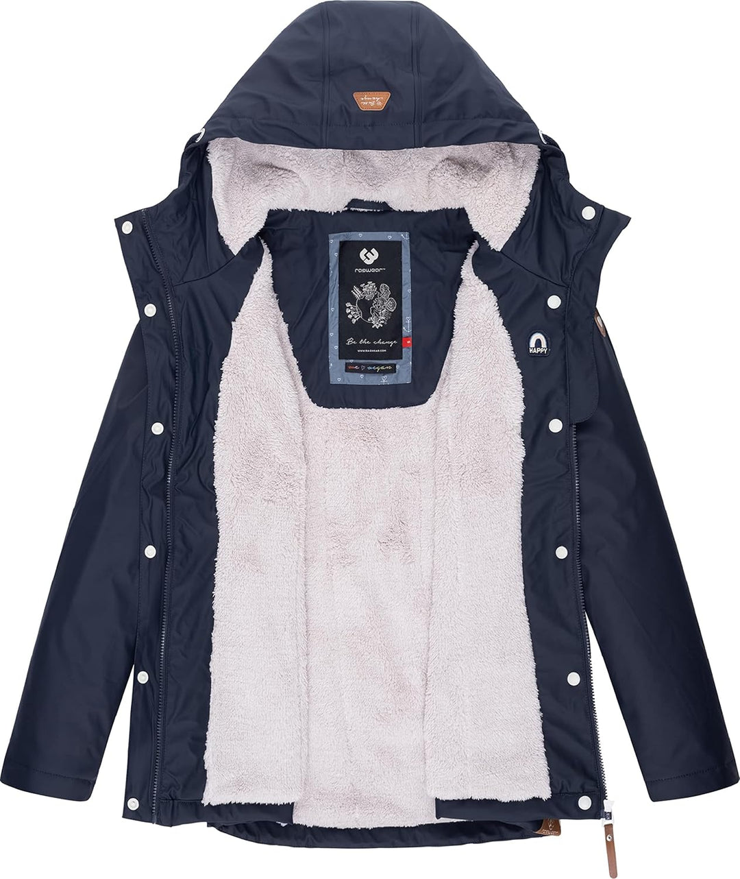 Ragwear Damen Winterjacke Kurze Regenjacke wasserdicht warm gefüttert mit Kapuze Marge XS-6XL S Navy