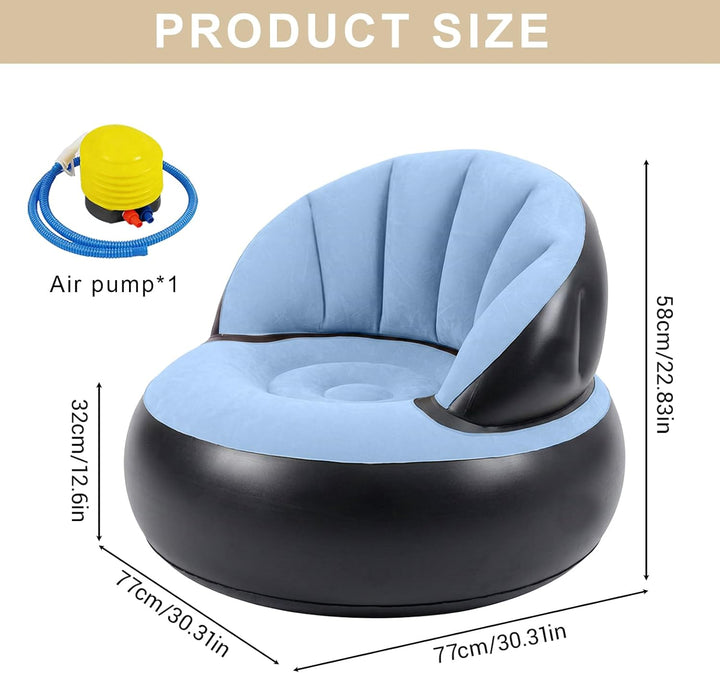 Aufblasbares Sofa Sessel mit Pumpe, Faltbarer Luftsessel für Innen & Aussen, Bequeme Aufblasbare Cou