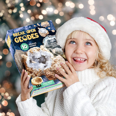 Geoden Zum Aufbrechen Set Kinder - Mit 10 Gross Geoden Steine - Experimentierkästen für Kinder 5 6 7