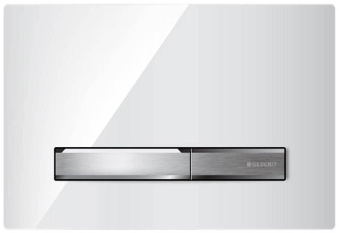 Geberit Betätigungsplatte Sigma 50 (für 2-Mengen Spülungen, Betätigung von vorne, Farbe weiss Alpin,