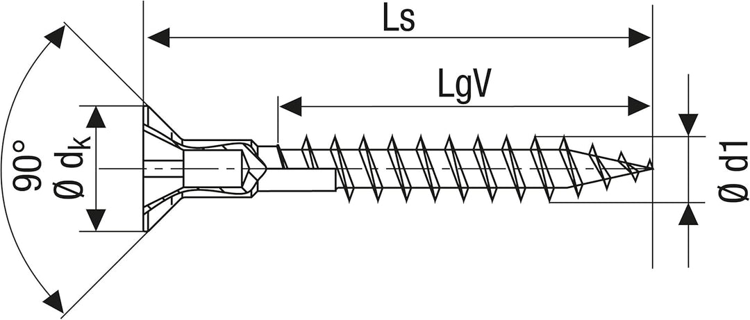 SPAX Universalschraube mit Kopflochbohrung, 5,0 x 80 mm, 200 Stück, Kreuzschlitz Z2, Kleiner Senkkop