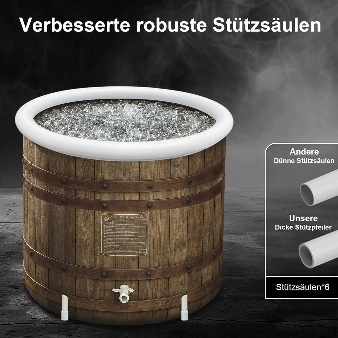 B&Y Faltbare Eisbad Badewanne mit Abdeckung 80x75cm Large Aufblasbare Eistonne Badewanne Erwachsene