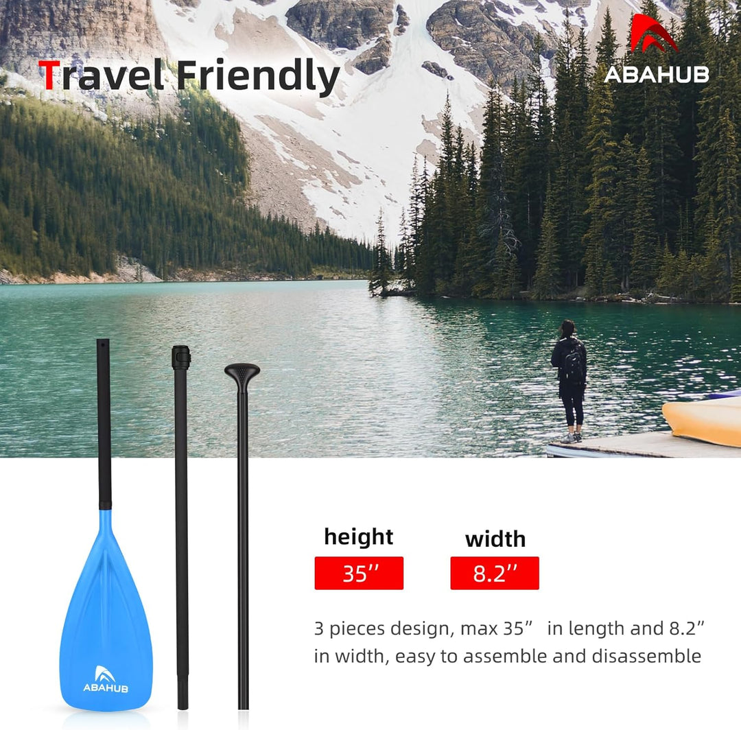 Abahub SUP Paddel 3teilig Stand Up Teleskoppaddel 173-213cm Aluminium mit PU Beschichtung für SUP Bo