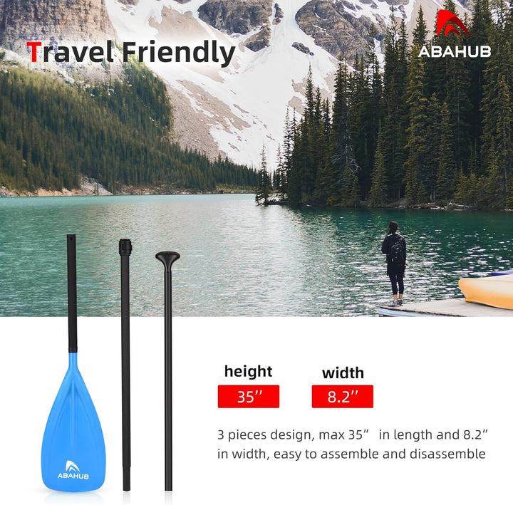 Abahub SUP Paddel 3teilig Stand Up Teleskoppaddel 173-213cm Aluminium mit PU Beschichtung für SUP Bo