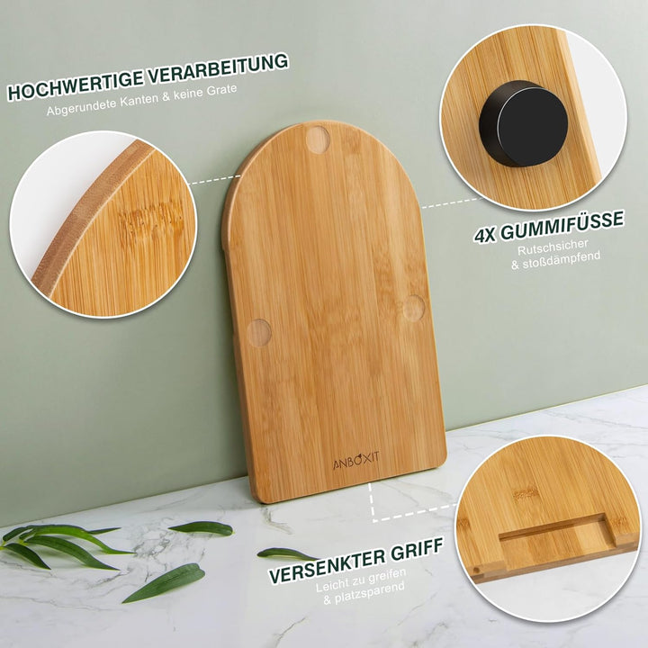 Gleitbrett TM7 für Thermomix, Brett für Thermomix mit Rollen, Leicht Gleitendes Bambus Rollbrett/Sli