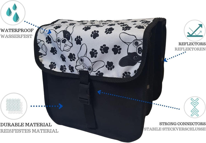Beluko FAHRRADTASCHE Kinderfahrradtasche Satteltasche 20-26" Gepäckträgetasche Doppel (50 - Midi - H
