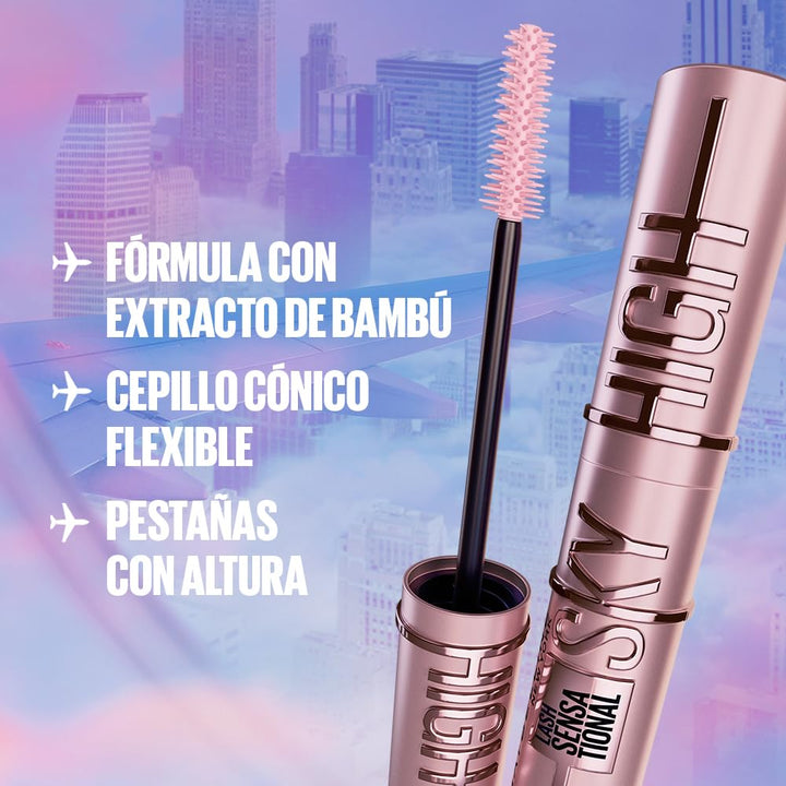 New York Schwarze Wimperntusche für extrem lange Wimpern, Lash Sensational Sky High Mascara, Very Bl