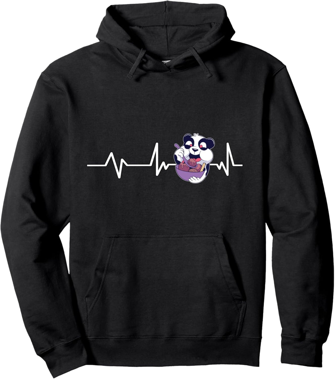 Eiscreme und Panda Herzschlag Panda Geschenk Panda Pullover Hoodie