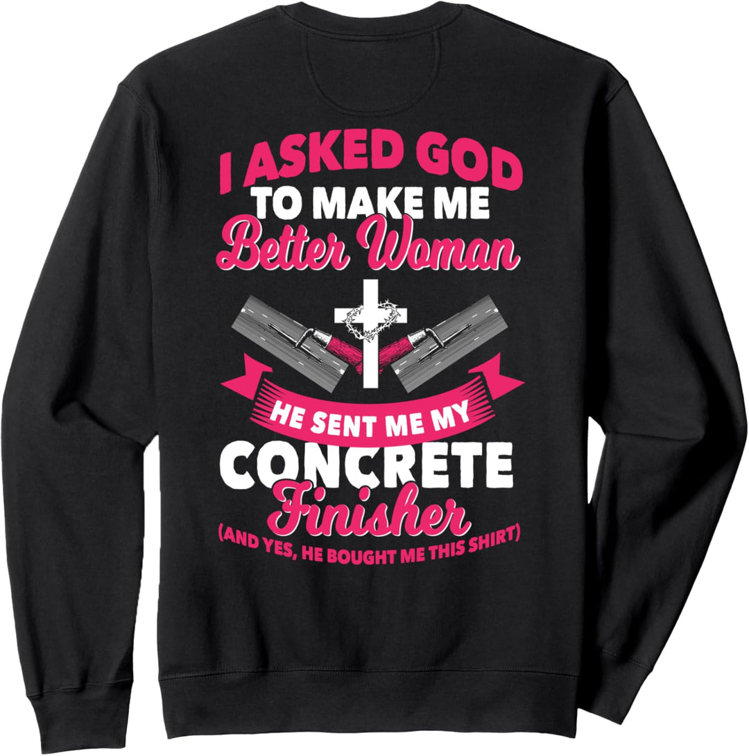 Concrete Finisher Wife Design auf der Rückseite der Kleidung Sweatshirt