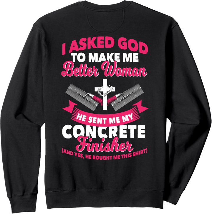 Concrete Finisher Wife Design auf der Rückseite der Kleidung Sweatshirt