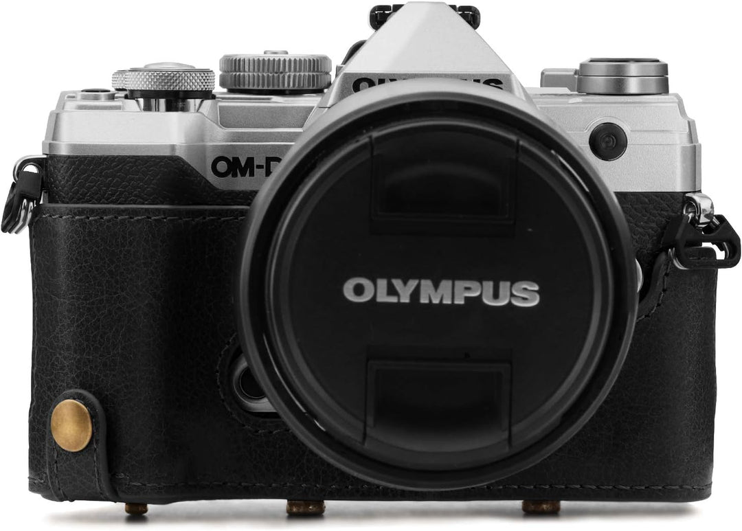 MegaGear Ever Ready MG1862 Kameratasche aus Echtleder, kompatibel mit Olympus OM-D E-M5 Mark III (14