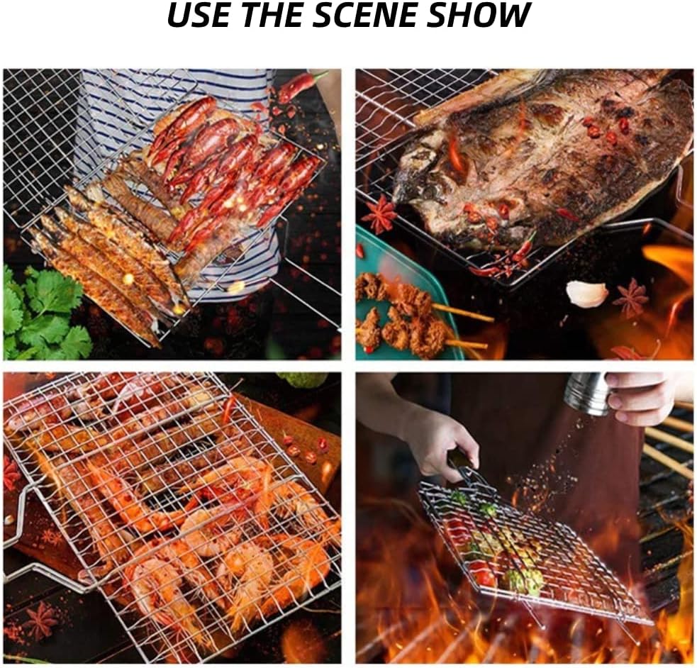 Tyenaza Edelstahl Grillnetz, Grillnetz Grillkorb BBQ Maschendrahtgrill, Metallnetz Professioneller G