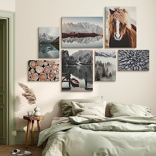 Muralo - Wandbilder Set - Leinwand Bilder Set Aufhängefertig - Bilder für Wohnzimmer Schlafzimmer -