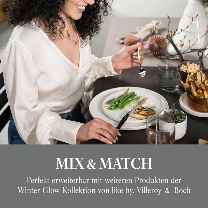like. by Villeroy &amp; Boch – Winter Glow Schale auf Fuss, Weihnachtsdeko aus Premium Porzellan, Dekora