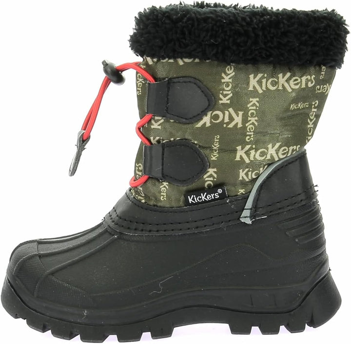 Kickers Unisex Kinder SealsnowSchneestiefel 24 EU Schwarz Grün, 24 EU Schwarz Grün