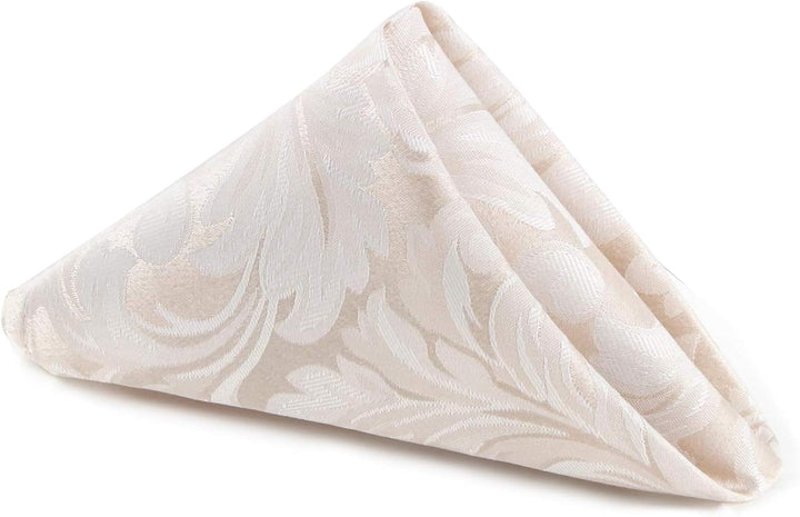 EHouseHome Damast-Servietten, Jacquard, wasserdicht, auslaufsicher, Polyester, Beige, 12 Stück, 43,2