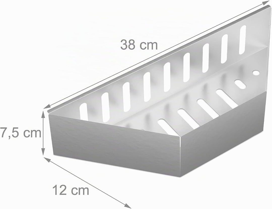 Relaxdays Kohlekorb Kugelgrill, 2er Set, HxBxT: 7,5x38x12 cm, direktes &amp; indirektes Grillen, Stahl,