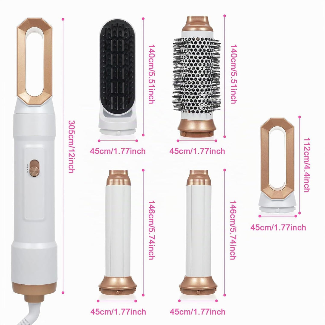 Airstyler Set, 5 in 1 Warmluftbürste Set Stylingbürsten mit Haartrockner Rundbürstenföhn Airflow Mul