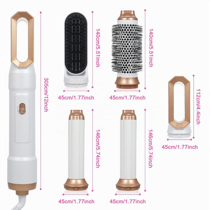 Airstyler Set, 5 in 1 Warmluftbürste Set Stylingbürsten mit Haartrockner Rundbürstenföhn Airflow Mul