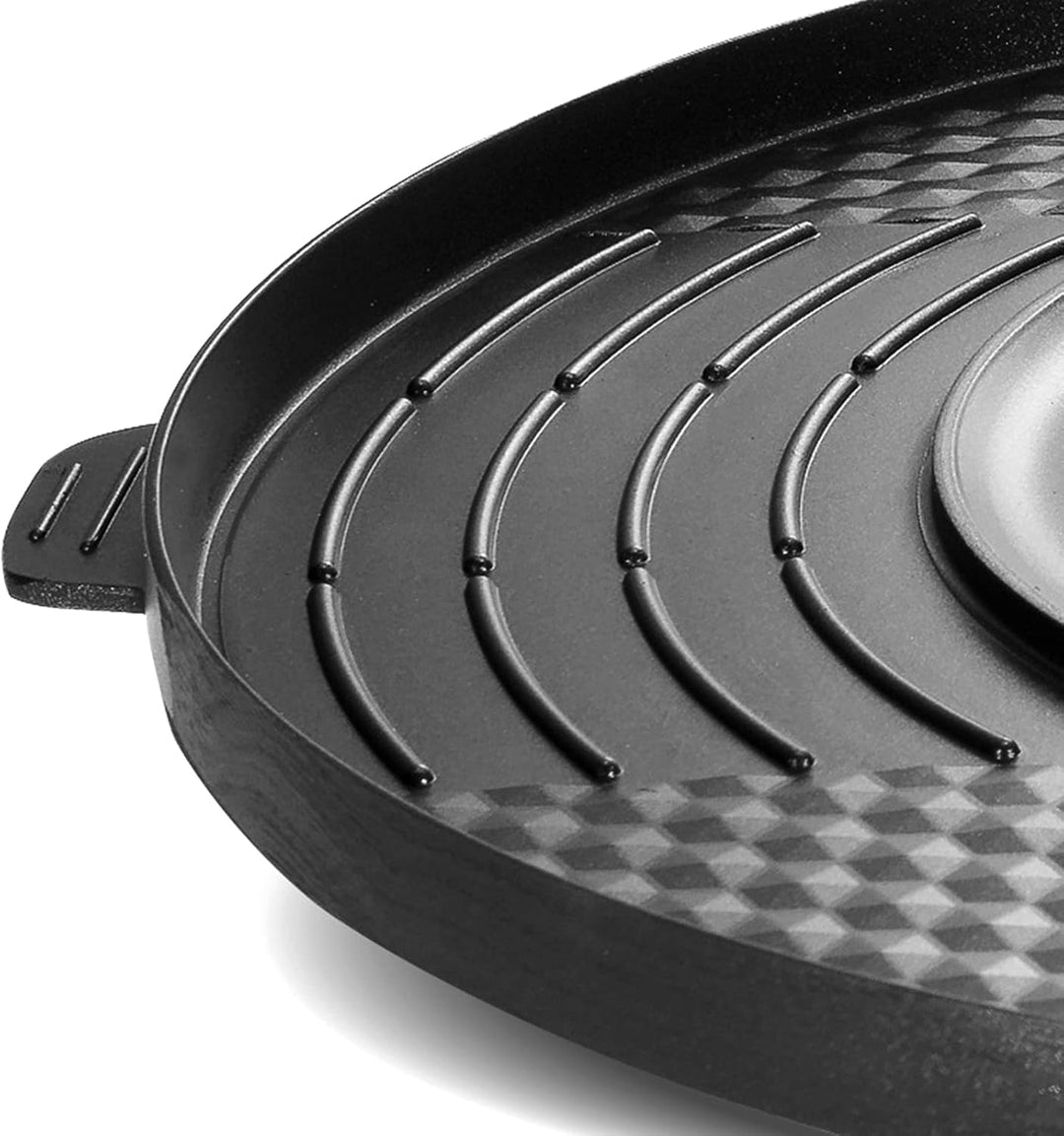 2-In-1HeissTopf Multifunktionaler Runder Grilltisch Elektrische Grillplatte Elektrischer Hotpot Gril