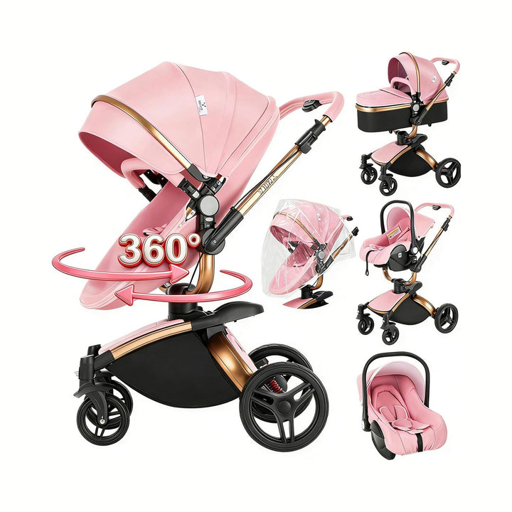 3 in 1 Kombikinderwagen 3 in 1 Reisesysteme Kinderwagen Infant Hochlandschaft Liegender Buggy Kinder