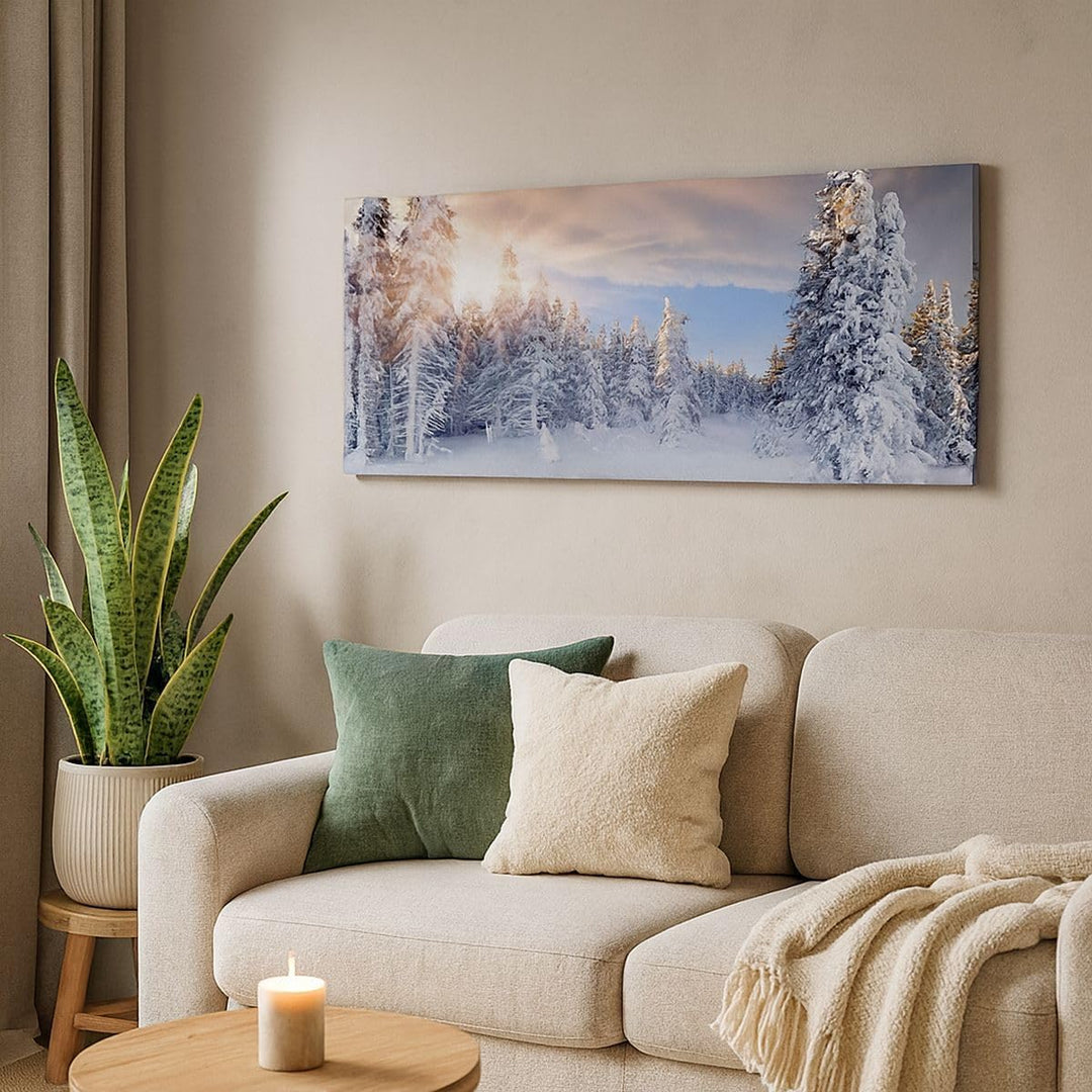 Wandbilder Dekoration Wohnzimmer Abenteuer alpen winter schnee Panorama Bilder auf Leinwand 120x50cm