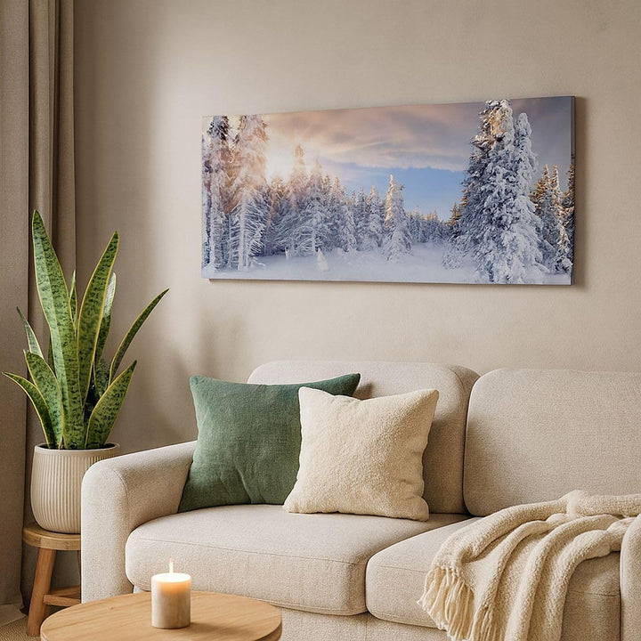 Wandbilder Dekoration Wohnzimmer Abenteuer alpen winter schnee Panorama Bilder auf Leinwand 120x50cm