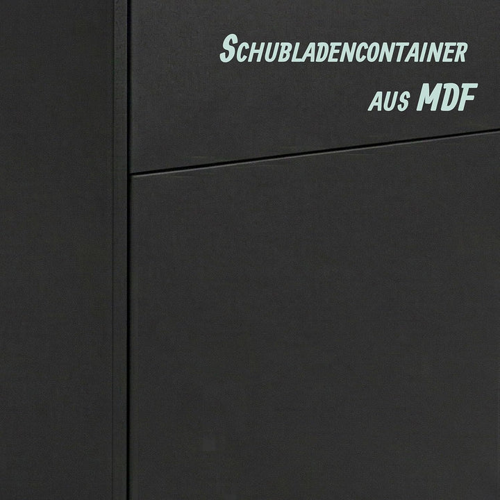 Relaxdays Rollcontainer, 2 Schubladen, Hängeregister, HxBxT: 57 x 40 x 40 cm, Schreibtischcontainer