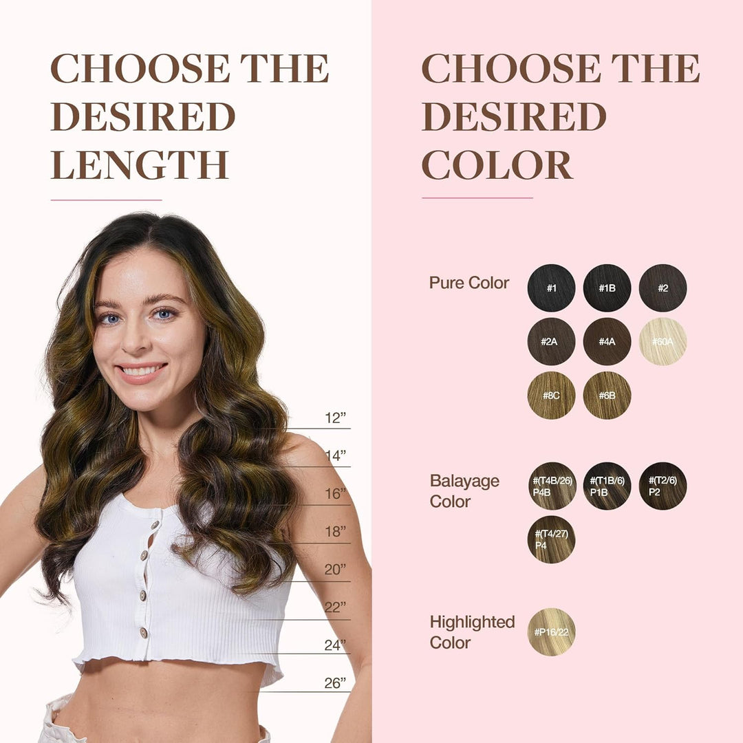 GOO GOO Clip in Extensions Echthaar, Echthaar Extensions Clip, 35cm 150g 9pcs, Extensions Echthaar,