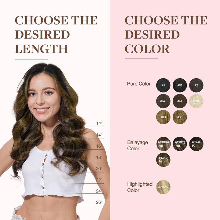 GOO GOO Clip in Extensions Echthaar, Echthaar Extensions Clip, 35cm 150g 9pcs, Extensions Echthaar,
