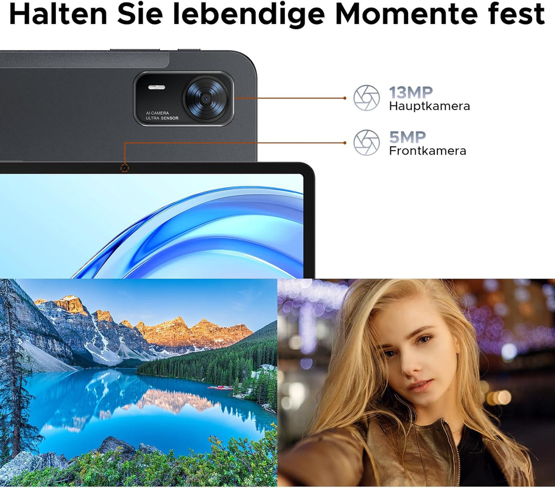 DOOGEE Tab E3+ Android 15 AI Tablet 12 Zoll, Helio G100 Octa Core, 32GB RAM+256GB ROM/2TB, 90Hz FHD+